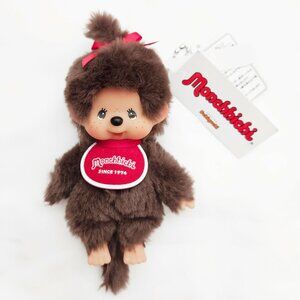 *MONCHHICHI*  Sekiguchi standard brown plush keychain - GIRL - NEW!